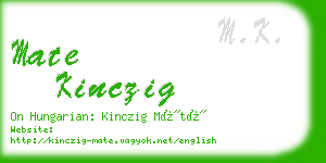 mate kinczig business card